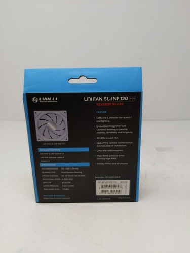 Lian Li Sl Infinity 120 Reverse Blade White Single Pack (without Controller) - Picture 3 of 5
