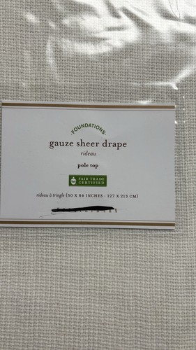 1-Pottery Barn Gauze Sheer Drape RP 50"x 84" Ivory - Picture 2 of 5