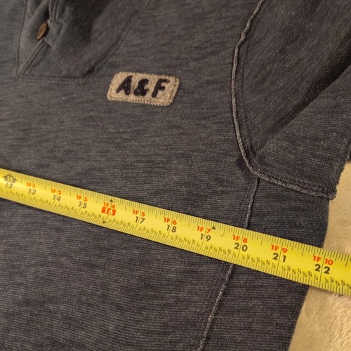Vintage Abercrombie & Fitch Herren L Pullover Pulli Blau Rollkragen Knopf A&F - Bild 10 von 15