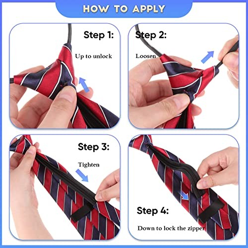 Geyoga 6 Pcs Ties for Boys Zipper Ties for Kids Teen Boy Child Girl Men - Picture 3 of 6