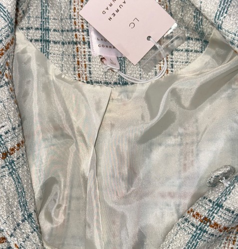 Giacca da lavoro Lauren Conrad donna L collezione a quadri LC tweed (46X20) nuova con etichette - Foto 11 di 11