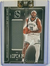 2024-25 PANINI SILHOUETTE DAY’RON SHARPE GAME WORN JUMBO JERSEY PATCH !! NETS