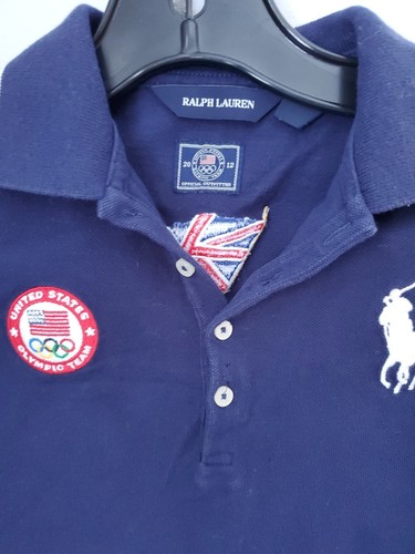 Polo Ralph Lauren USA Olympic Team 2011 LONDON Kids 6x Youth Blue Embroidered - Picture 5 of 7