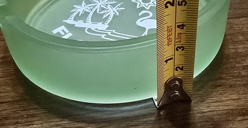4" Florida Ashtray Flamingo And Palm Trees Ocean Sunshine Vintage Green Souvenir - Picture 5 of 5