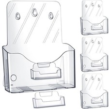 4 Sets Acrylic Brochure and Business Card Holder 8.5 x 11'' Clear Brochure Di...
