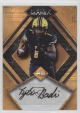 2022 Wild Card Mania Diamond Gold Pulsar 3/4 Tyler Badie Rookie Auto RC 2b7. rookie card picture