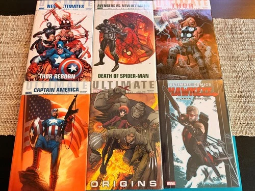 Ultimate Comics Captain America, Thor,  Hawkeye, X Origins HC lot 6 books Marvel