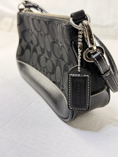 Coach Black Signature C Canvas Demi Baguette Shoulder Bag Purse Y2K 6094 - Bild 6 von 9