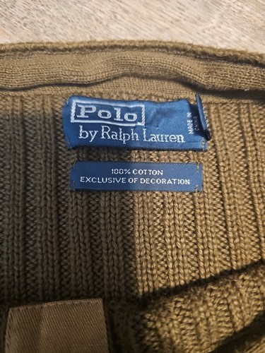 Herren Polo Ralph Lauren Militär Stil Baumwolle Pullover Größe 3xb Extrem Selten  - Bild 5 von 11