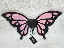 Forplay Adult Pink And Black Glitter Butterfly Wings Costume Accessory
