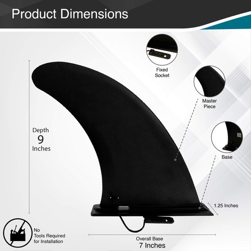 9" Sup Fin Ersatz - Stand Up Paddleboard Finne Ersatz, Schnellspanner... - Bild 5 von 9
