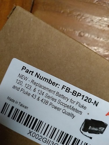 FB-BP120-N Fluke Replacement Battery - 120,123, & 124 Series - Picture 4 of 4