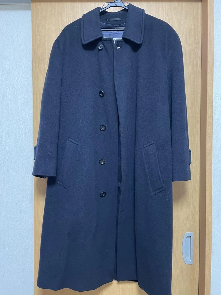 Aquascutum Balmacaan Coat Dark Navy Asian fit M US size S Authentic Men's Wool - Image 3 of 4