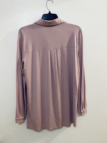 Eileen Fisher Icy Plum Classic Collared Long Sleeve Shirt XXS NWT - Picture 2 of 3