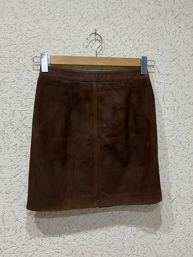 All Saints Womens Brown Seude Goat Leather Taylor Skirt UK 8 US 4 EU 36 - Picture 4 of 10