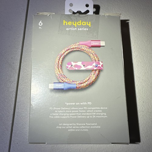 Heyday Artist Series with Sharone Townsend USB-C to USB-C Braided Cable - 6ft - Photo 2 sur 3