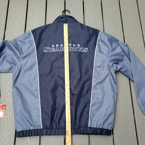 New Men's XL Seattle Seahawks NFL Windbreaker Rain Jacket Full Zip - Picture 10 of 11