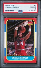 1986 Fleer #7 Charles Barkley RC PSA 8