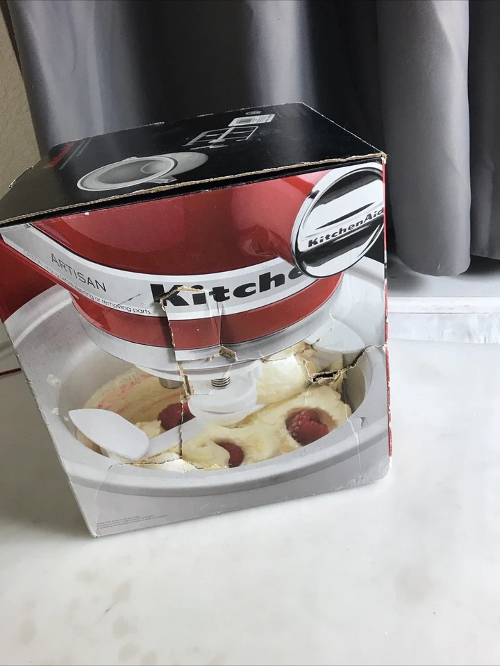 KitchenAid 冰淇淋搅拌机碗酸奶机附件 KICA0WH 支架 2 夸脱 — 第 4/4 张图片