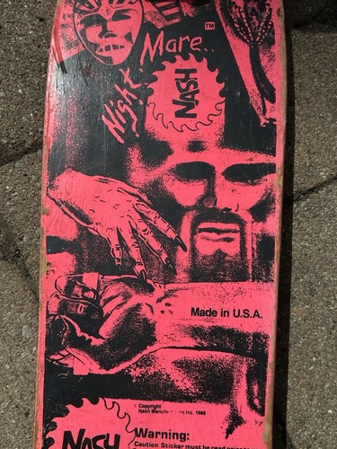 VTG 80’s Nash NightMare Skateboard 1986 Neon Pink Jason Horror Made In USA - Picture 3 of 15