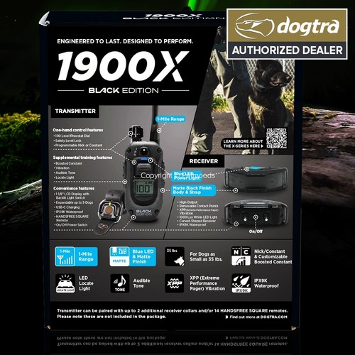 Dogtra 1900X Black Edition Dog Remote Training Collar 1 Mile Boost Handsfree XXP - 第 23/24 張圖片