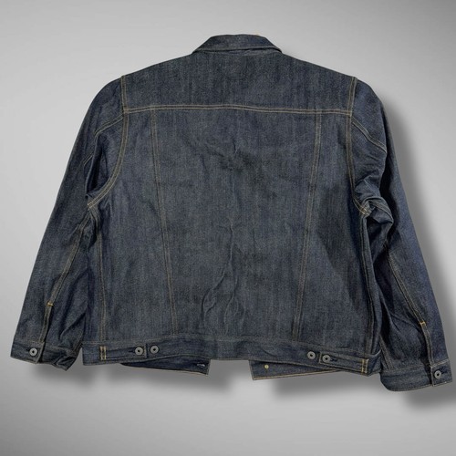 Giacca denim Flint And Tinder uomo XXL blu camionista lavaggio scuro jeans preppy nuova senza etichette - Foto 3 di 10