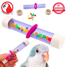 Bonka Bird Toys 2633 Rattle Tube Durable Foot Talon Small Large Parrot Cage Toy