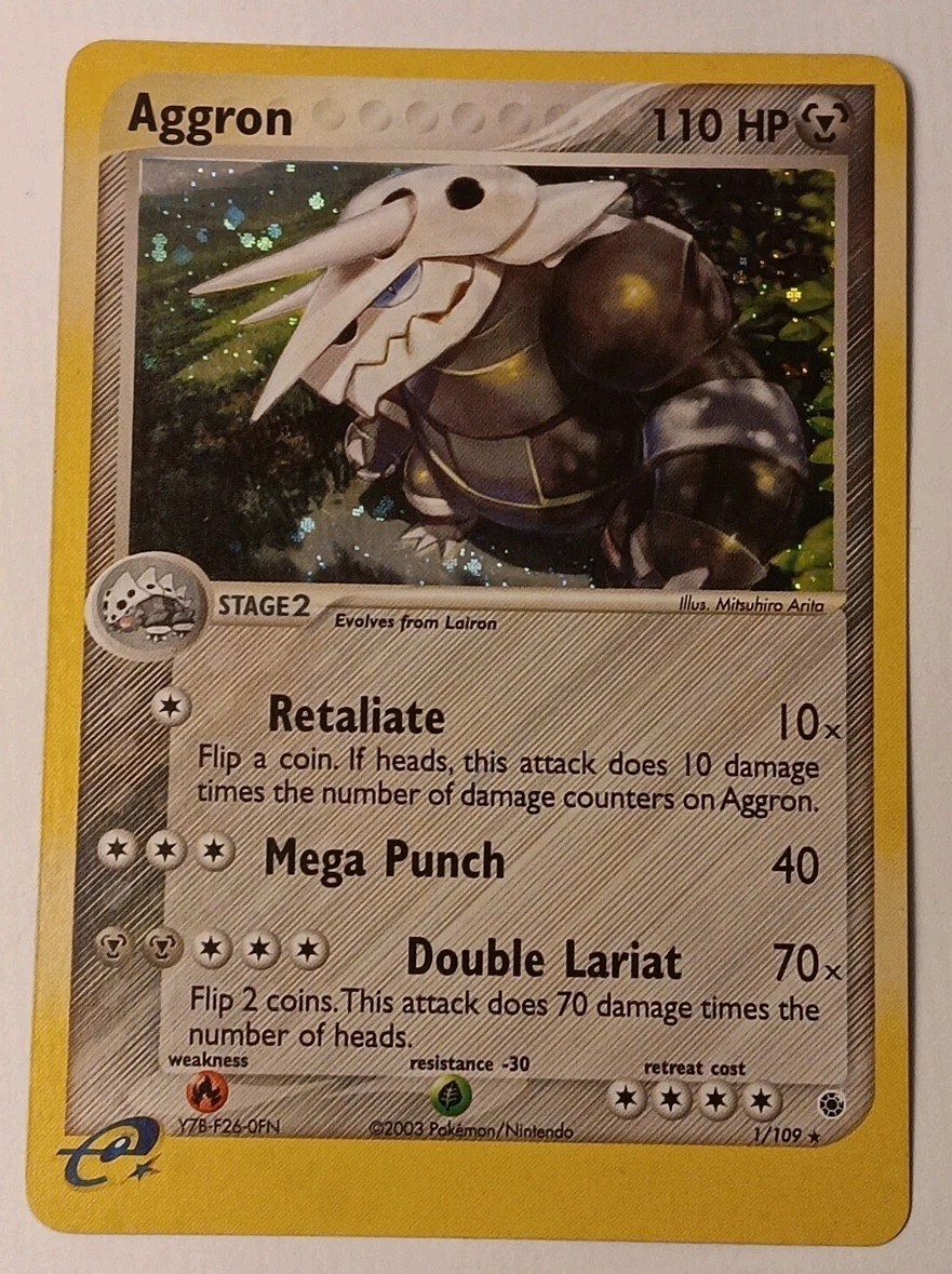 Aggron 1/109 Ex Ruby & Sapphire Holo Rare Pokémon Vintage Pokémon TCG