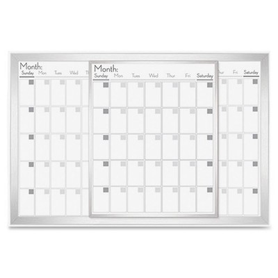 Lorell LLR52503 Magnetic Dry-erase Calendar Board 36x24 Frost