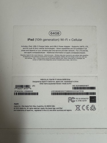 Unlocked Apple iPad 10th Gen 64GB  With Box Free Shipping - Picture 5 of 14