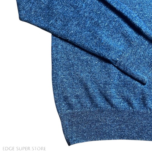 Suéter con Capucha J Crew Azul Marino Oscuro Algodón Lino Contraste Talla Mediana - Imagen 2 de 5