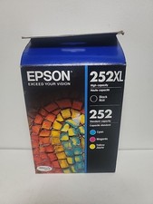 New Epson 252XL & 252 Cyan Magenta Yellow Exp 07/2021 Combo 4pk
