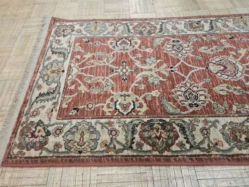 2.6x12 KARASTAN ASHARA RED AGRA 549 - 15002 100% WOOL RUG EXCELLENT CONDITION - Picture 6 of 11