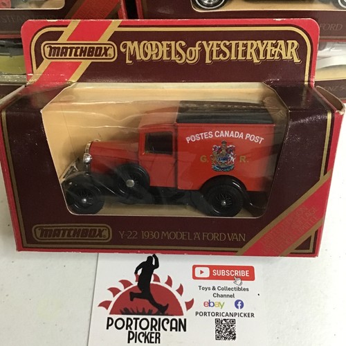 MATCHBOX MODELS YESTERYEAR MOY Y22 RED POSTES CANADA 1930 FORD MODEL A 1/43 MIB