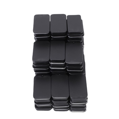 Small Tin Containers Slide Top Tin Box Reusable Black 60pcs For Jewelry Crafts - Picture 12 of 12
