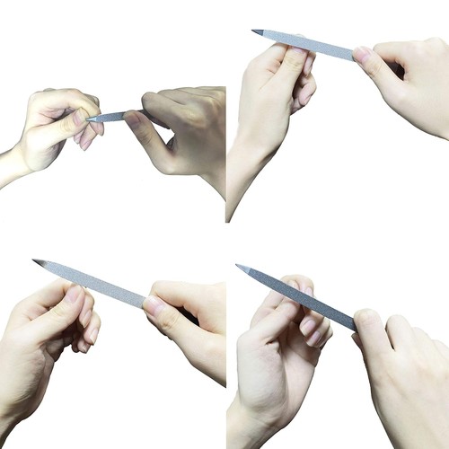 2 PCS Diamond Nail File Double Sided Metal 2 Count (Pack of 1), Silver  - Picture 4 of 4