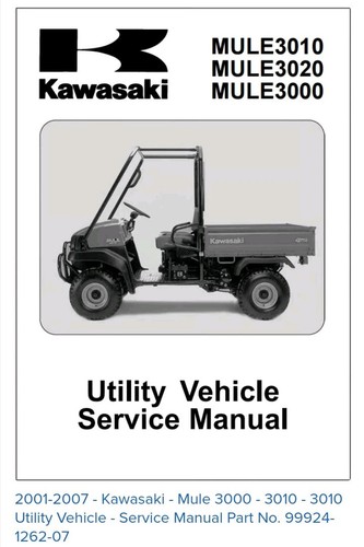 2001-2007 Kawasaki Mule 3000 - 3010 - 3010 Utility Vehicle - Service Manual Usb - Picture 1 of 3