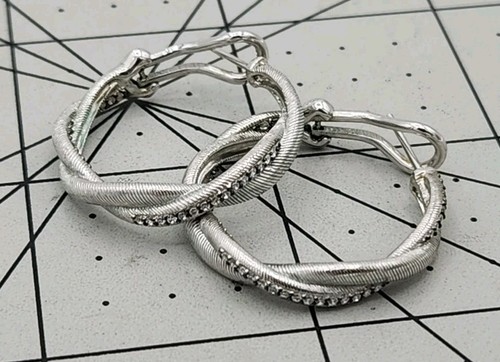 Judith Ripka Sterling Silver Cable Hoop Earrings - Picture 8 of 8