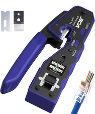 Crimp Tool, Pass Through Ethernet Crimping Tool for Cat5 Cat6 Cat7 End Pass-Thru