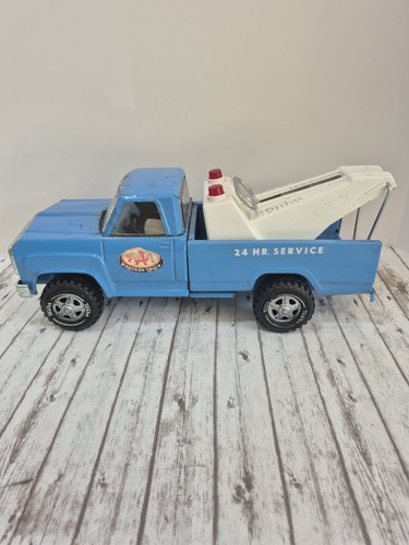 Vintage TONKA  AAA Wrecker  Pressed Steel Blue Service Tow Truck 11060 15.5" - Picture 1 of 9