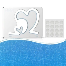 Heart Shaped Free Motion Quilting Template for Machines Design B Ruler