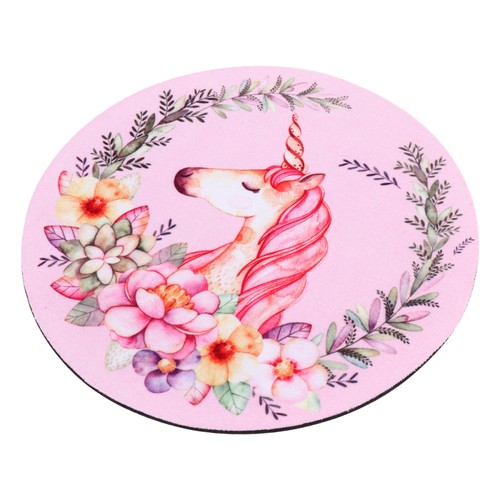 1Pc Adorable Pattern Round Mouse Pad Laptop Mice Pad for Office Home (Unicorn) - 第 1/12 張圖片