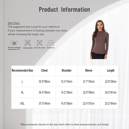 Womens Tops Stretchy Blouse Office Shirt Warm Up Versatile Turtleneck Thermal - Picture 40 of 56