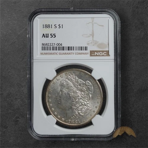 1881-S Morgan Silver Dollar $1 - NGC AU55 - San Fransisco
