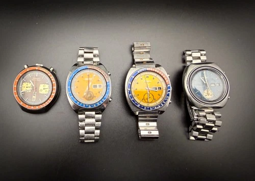 Vintage Seiko Watch Lot (4 Piece) Pogue Bullhead 6139-6002 6138-0040 FOR REPAIR
