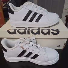 adidas Grand Court 2.0 K Unisex Kids Sneaker White/Black US 1 EU 32 GW6511