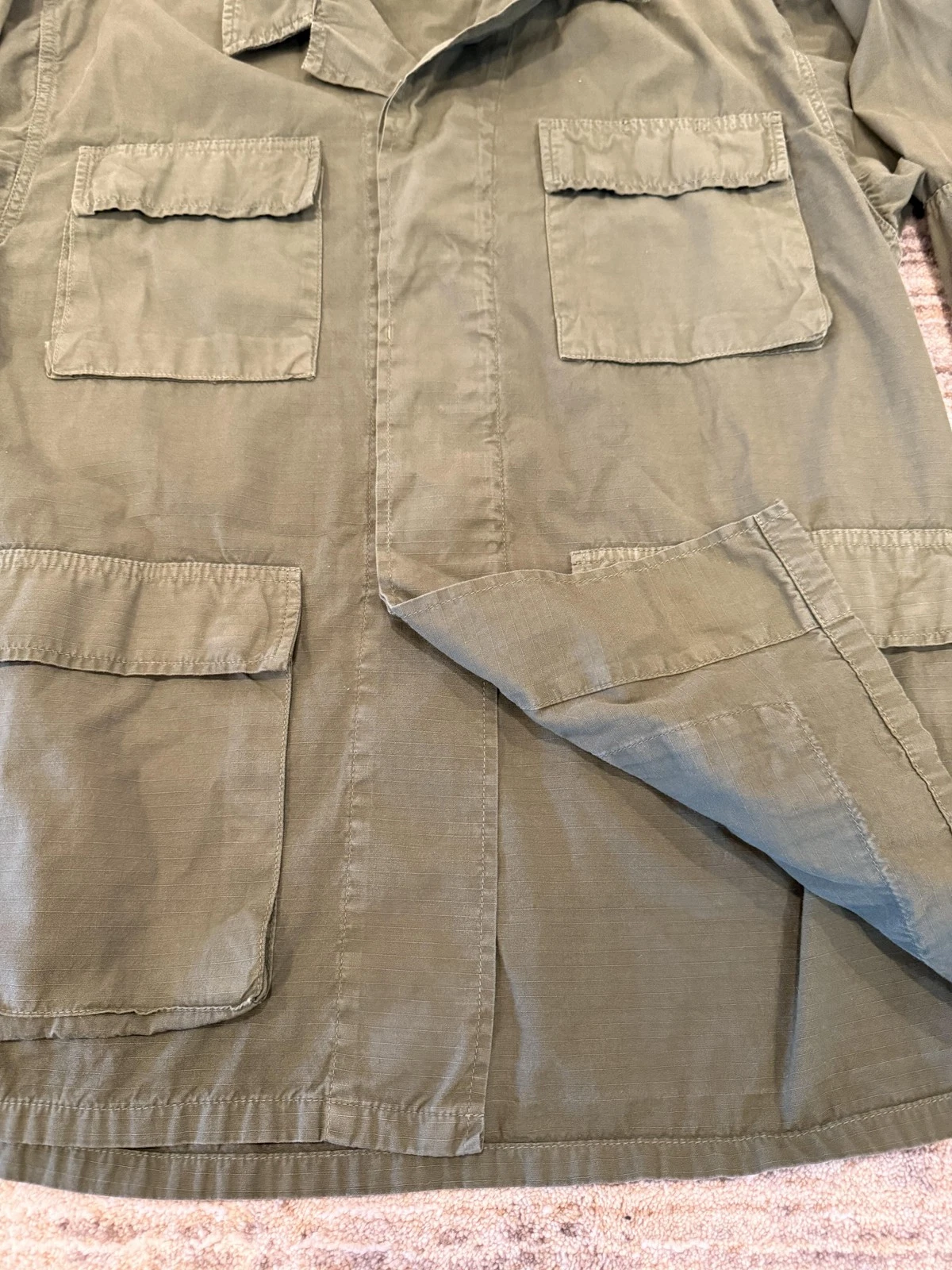 Tellason Jacket Mens Medium Green Cotton Military Field Utility Made In Italy image 12