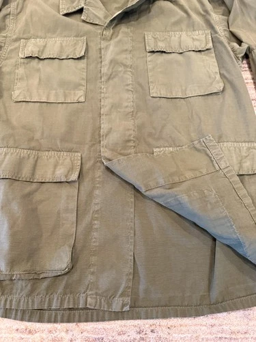 Tellason Jacket Mens Medium Green Cotton Military Field Utility Made In Italy image 12