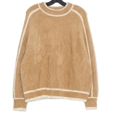 Cyrus Sweater Fuzzy Cottage Oversize Cozy Y2K Academia Comfort Stretch Brown XL