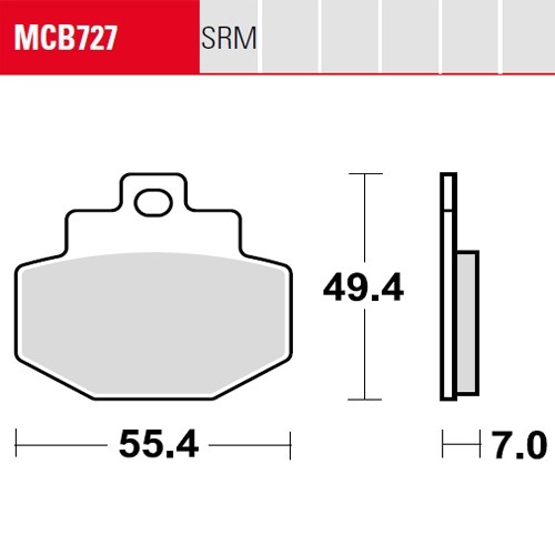 Bremsbelag für Vespa GTS 125 i.e. Super Sport M45300 2013 TRW Lucas MCB727 - Bild 2 von 3